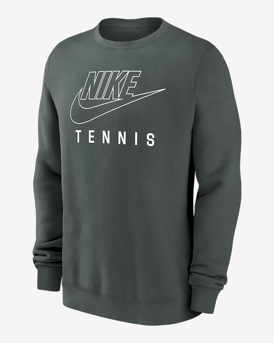 Nike Swoosh Club Fleece Men's Tennis Pullover Crew-Neck